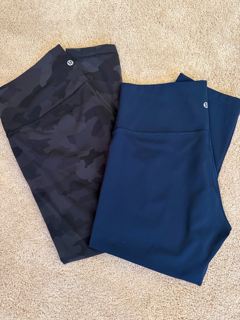 lululemon athletica - bundle of 2 - Leggings - Navy & Black Camo both size 12